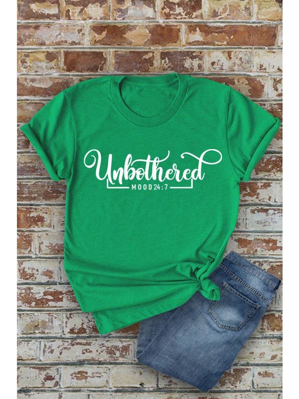 Top Avenue - Wholesale Screen Printed T-Shirt - Women's - Unbothered, Mood 24:7, Unisex Round Neck T-Shirt6