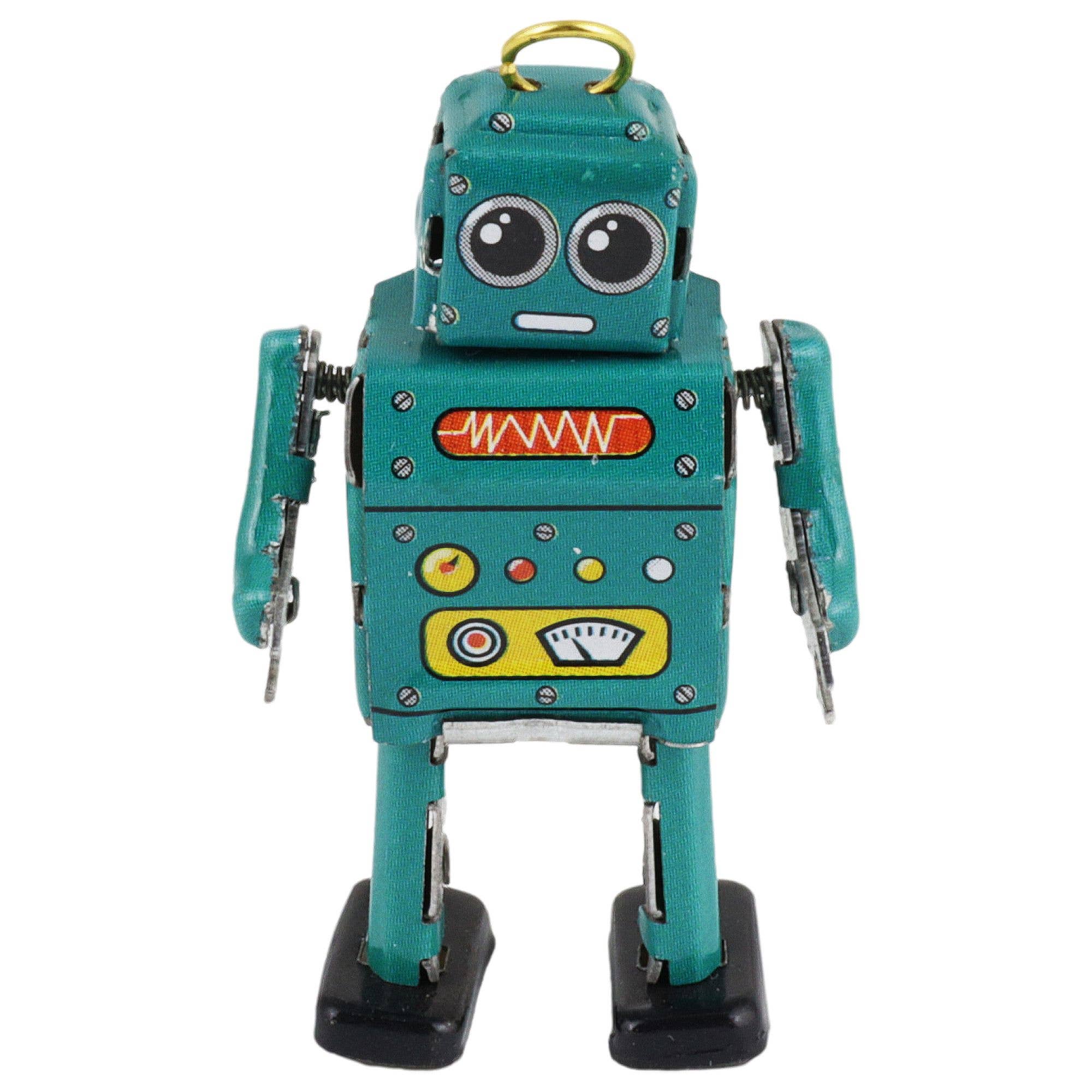 Tribal Trade GmbH - Wholesale Decorative Figurine - Tin Toy Mini Robot Turquoise Mini Figure Tin Robot0