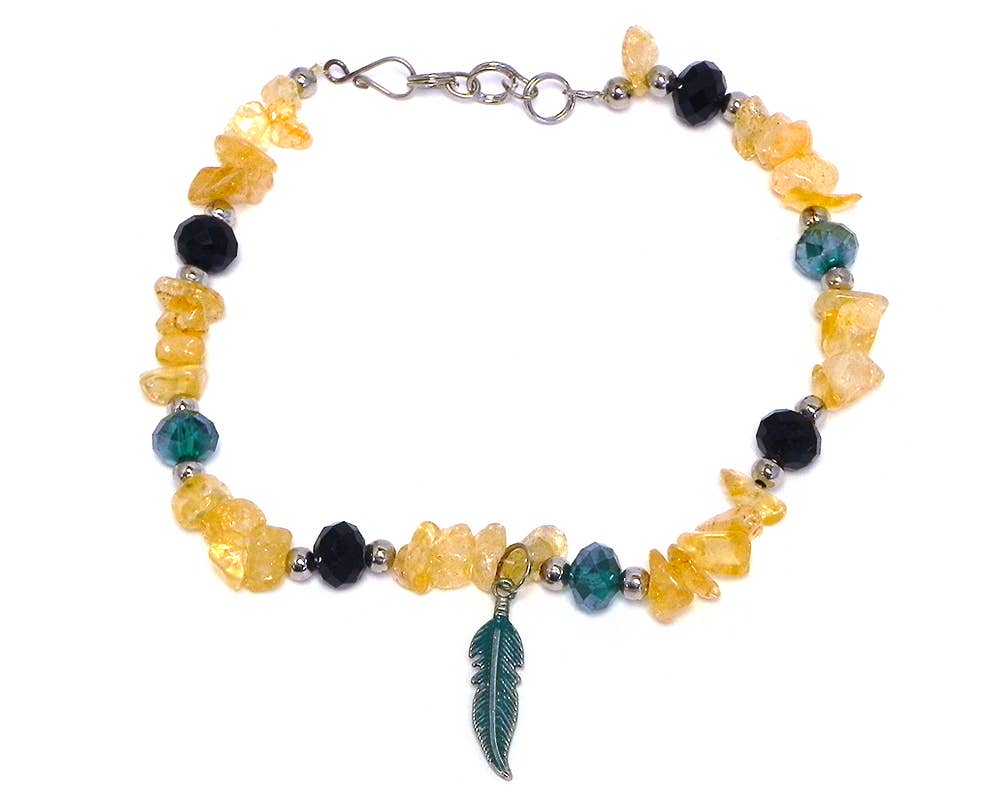 Pichincha - Vente Bracelets de cheville - Bracelet de cheville en métal avec breloque en forme de plume8