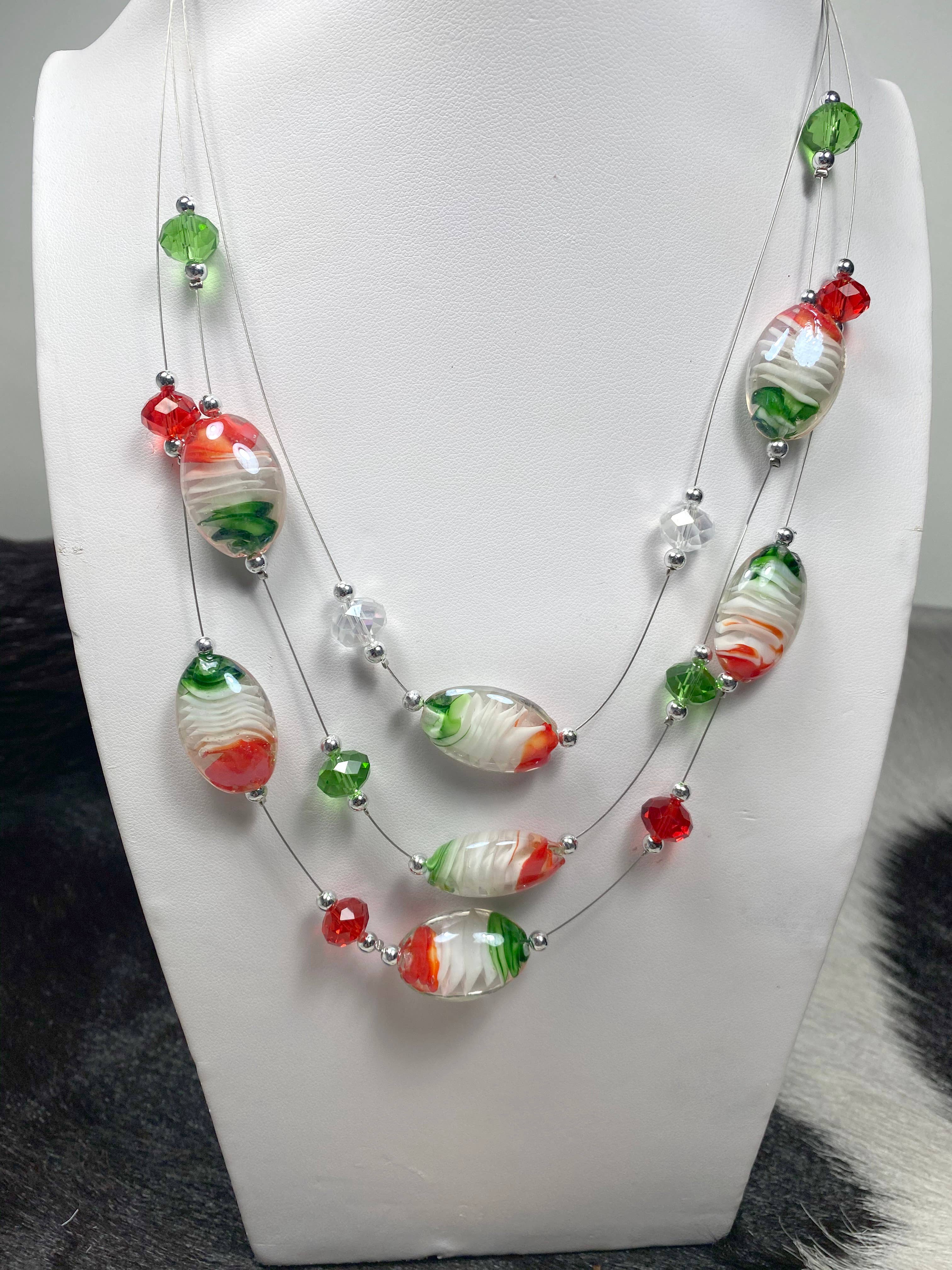 Fiona Accessories - Wholesale Jewelry Set - Necklace Earring set Illusion Lampwork Beaded5