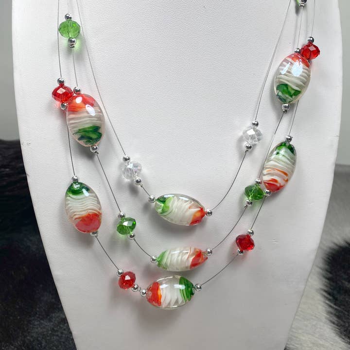 Fiona Accessories - Wholesale Jewelry Set - Necklace Earring set Illusion Lampwork Beaded5