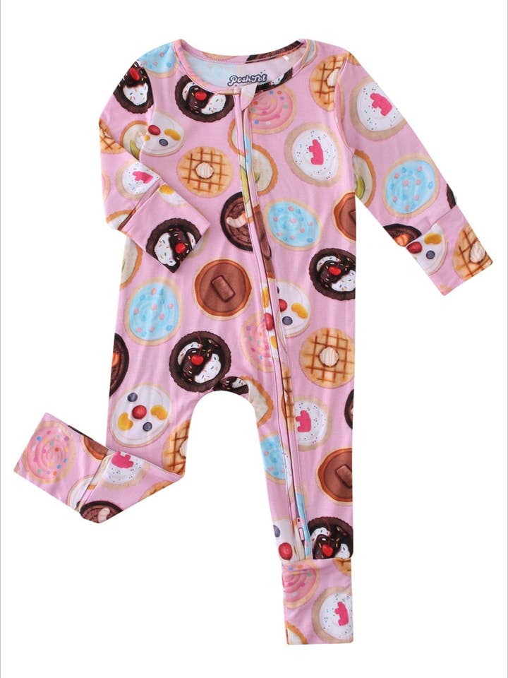 PoshTOT Cookie Bamboo Baby Convertible Zippy Romper for wholesale by Charlie's Project Kids