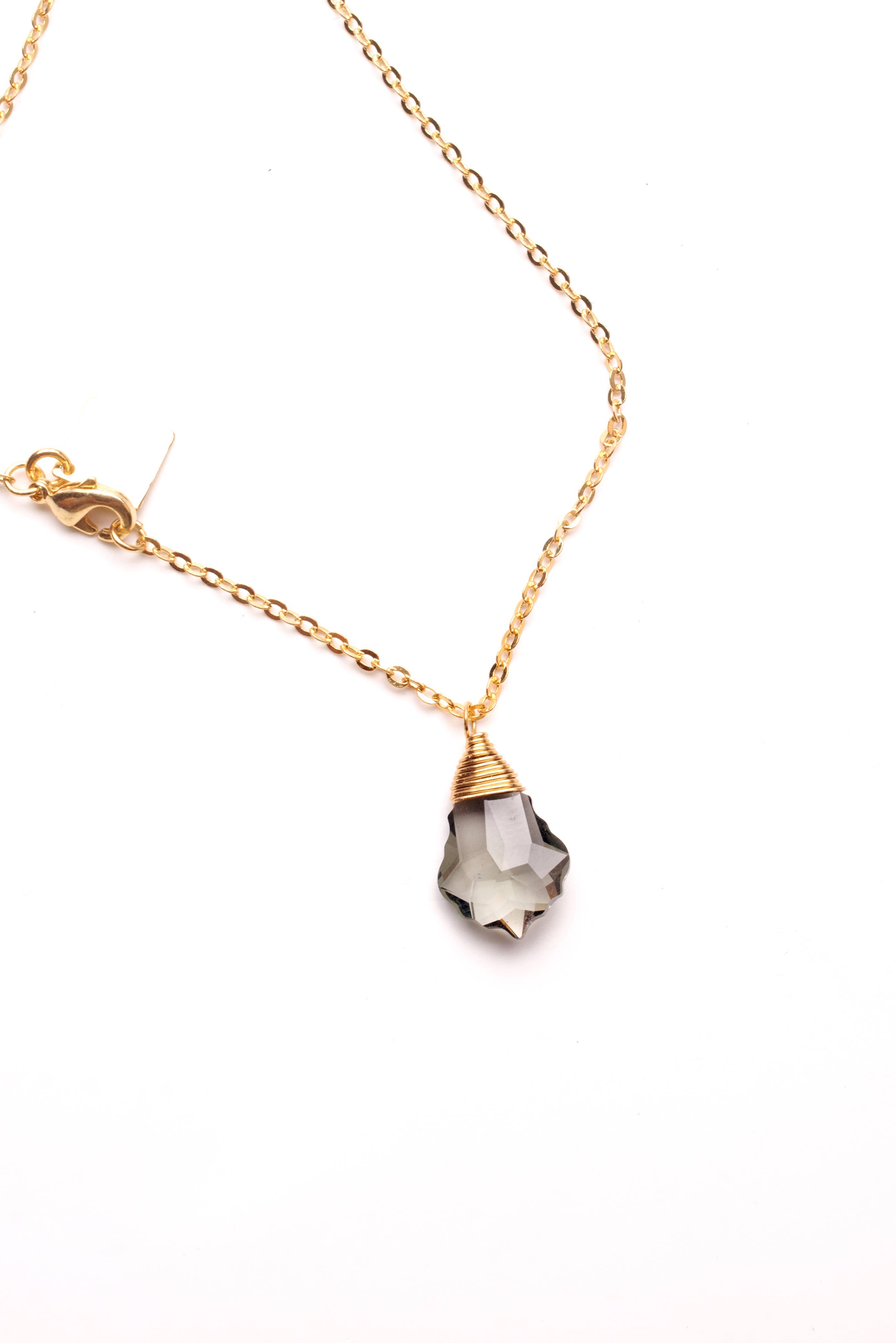 Less is More - Wholesale Pendant/Charm Necklace - Black Diamond Baroque Swarovski Necklace (Gold or Silver)5