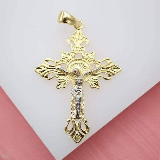 MIA Jewelry – wholesale Individuell berlock/hänge – 18K guld fylld kors Jesus krucifix kyrka kors