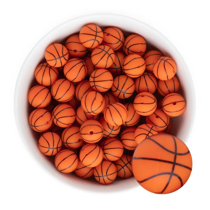 Cara & Co Silicone Craft Supply - Wholesale Beads - Sport Silicone Print Beads