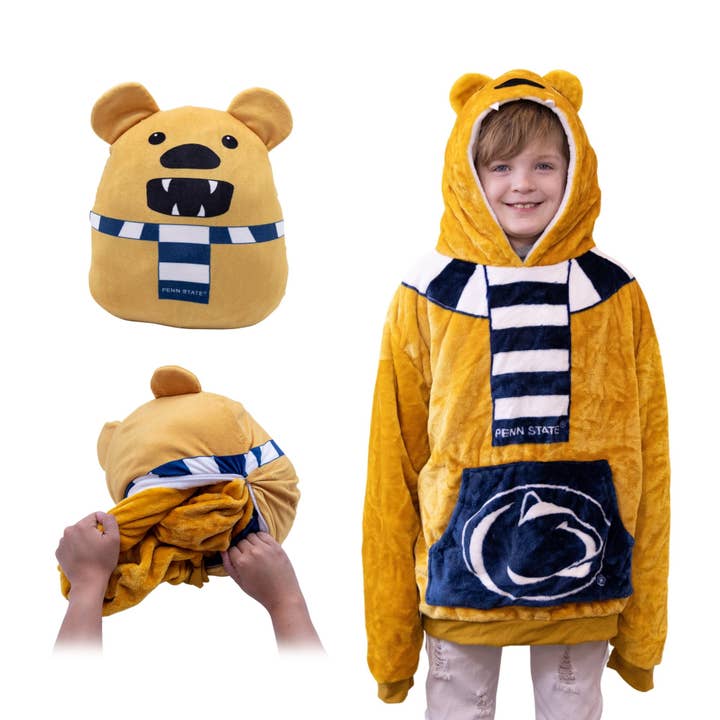 Penn State Nittany Lion Blanket Hoodie & Pillow Adult Snugib for wholesale by OrangeOnions