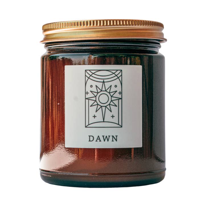 Herland Home - Wholesale Jar/Filled Candle - Dawn 6.8oz Large Fine Fragrance Amber Jar Candle