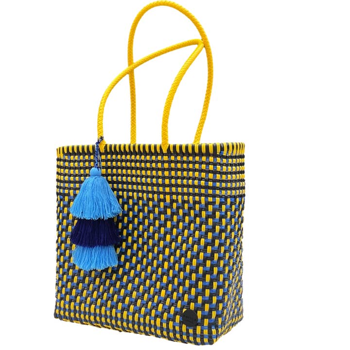 Petit sac fourre-tout jaune excentrique pour la vente par Brisla