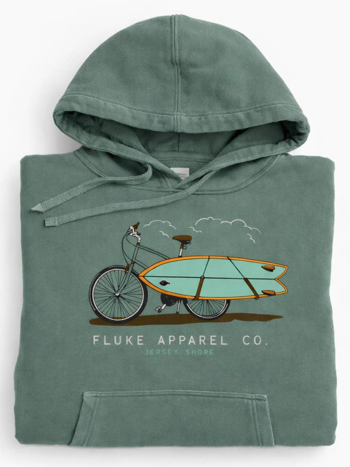 Fahrrad-Hoodie Alpengrün für den Großhandel von Fluke Apparel Company