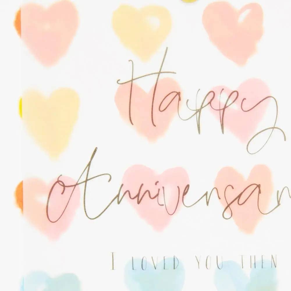 NIQUEA.D - Venta al por mayor Tarjetas de aniversario - Tarjeta de aniversario de vitela y corazones3