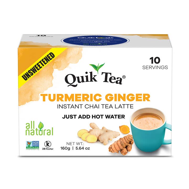 Unsweetened Turmeric Ginger Chai Tea Latte - 40 Count for wholesale by Quik Tea