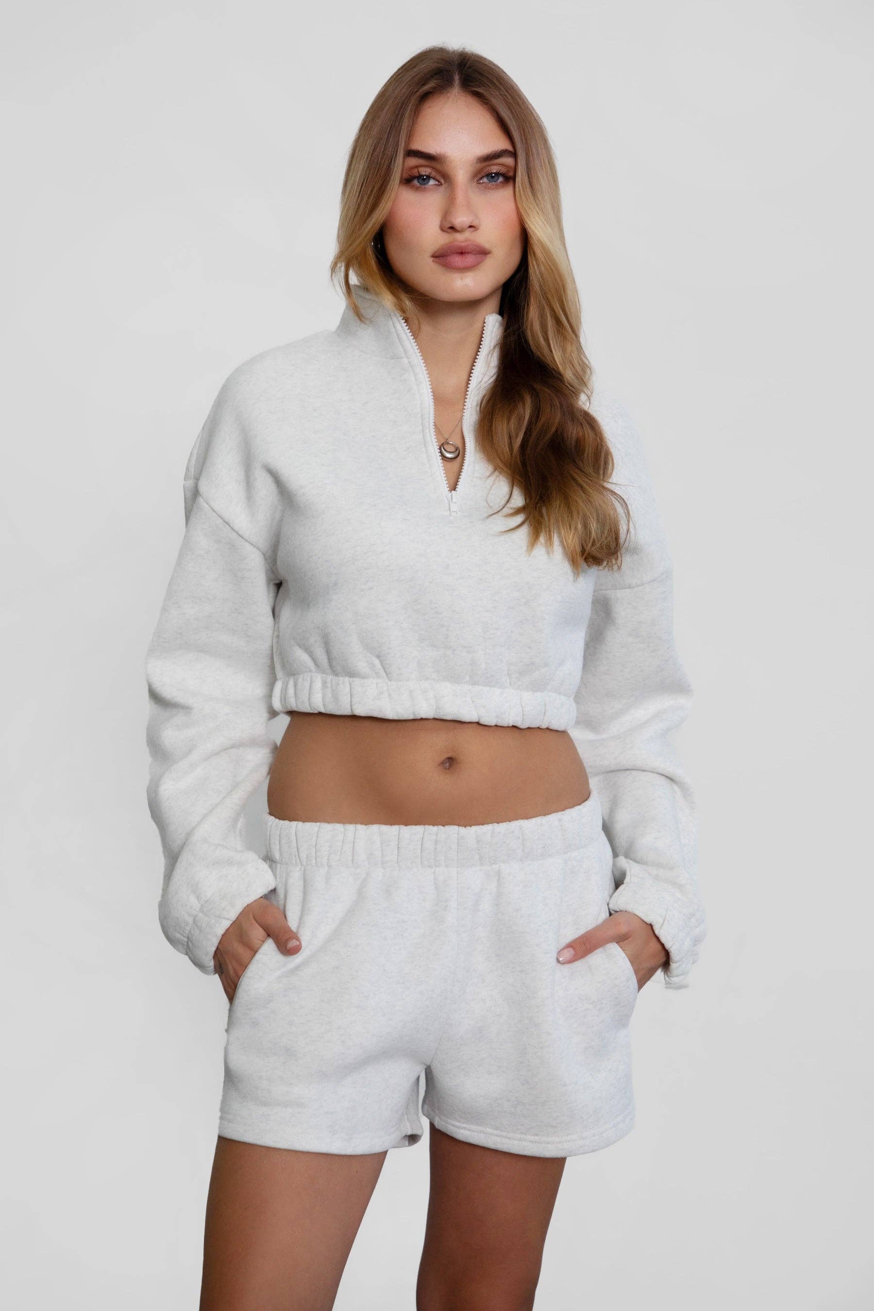 TICTOC - Wholesale Lounge Shorts - Women's - MOMO Plush Fleece Lounge High Waist Fleece Shorts30