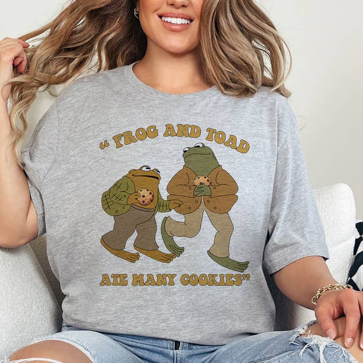 House Of Rodan - Wholesale T-Shirt (Graphic) - Women's - Frog & Toad Ate Cookies - Cottagecore Meme Book T-Shirt