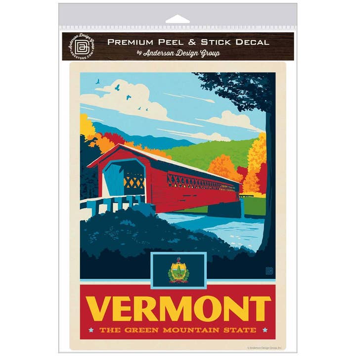 RetroPlanet - Wholesale Wall Decal/Stickers - Vermont Green Mountain State Covered Bridge Wall Decal3