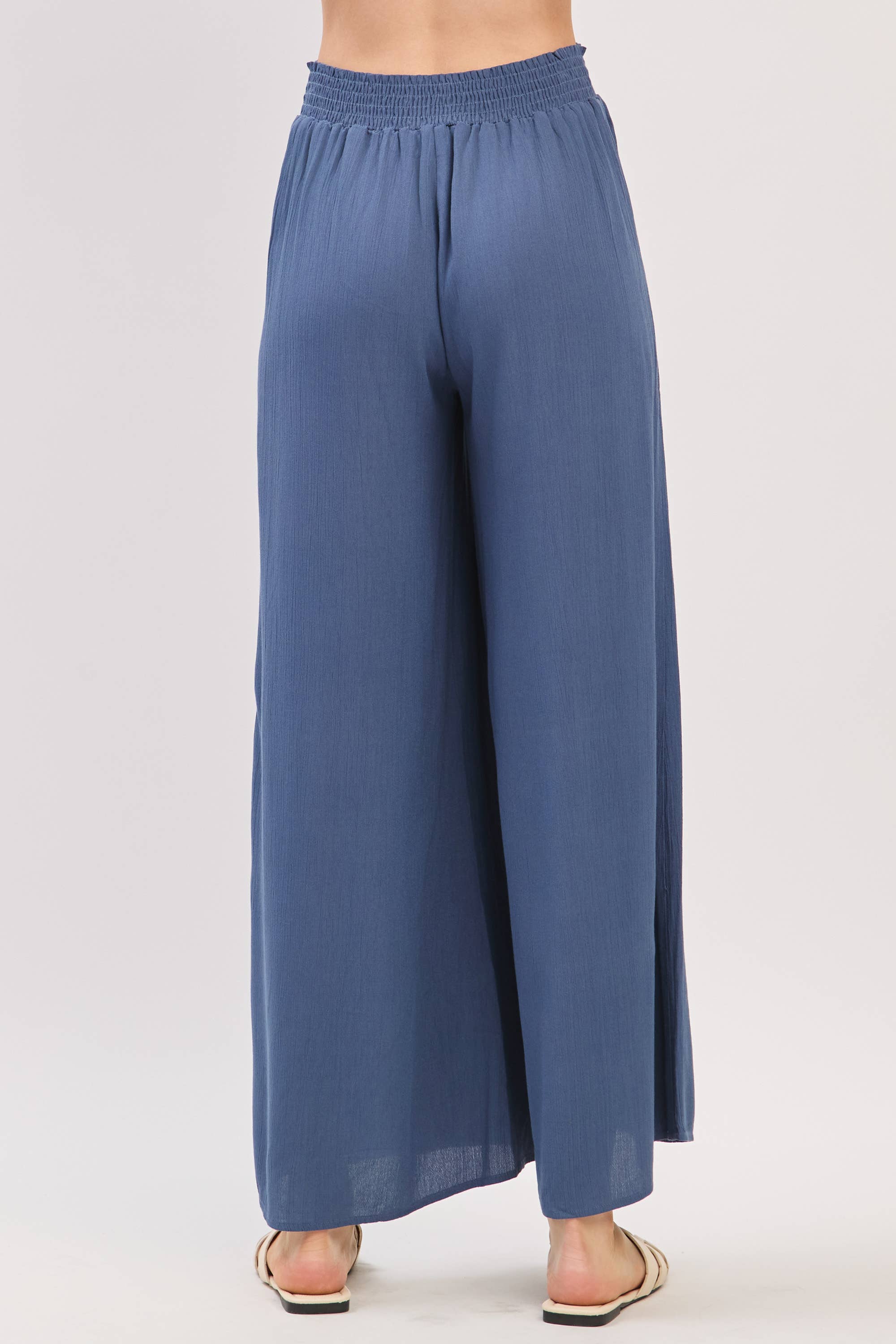 Final Touch - Wholesale Pants - Women's - Waist Smocked Wide Leg Pants - VLP70000312