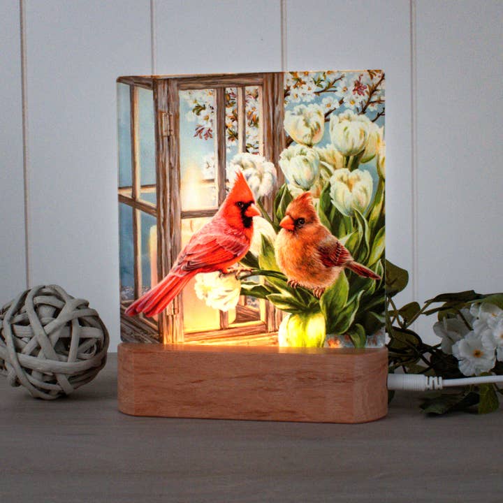 Sweet Cardinals LED Nightlight for wholesale by Glow Decor