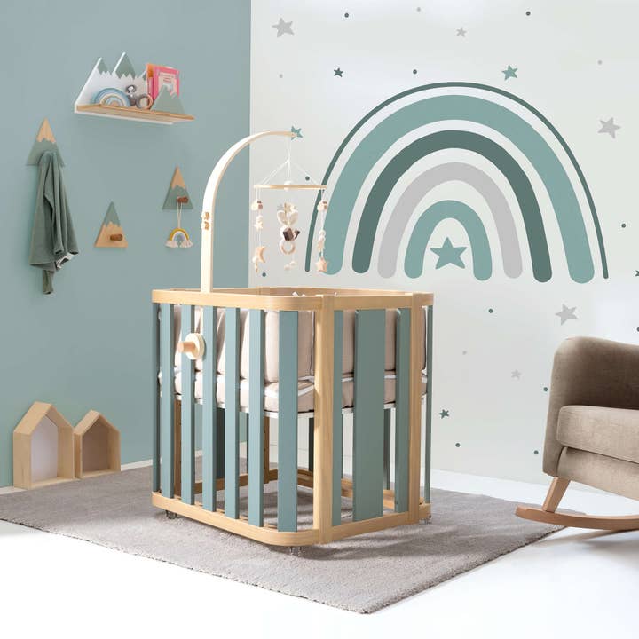 REMOVED BRAND - Wholesale Bed - Kids & Baby - Mini crib-bed-desk (4in1) wood/green · Crea Plus Tre C351-M50571