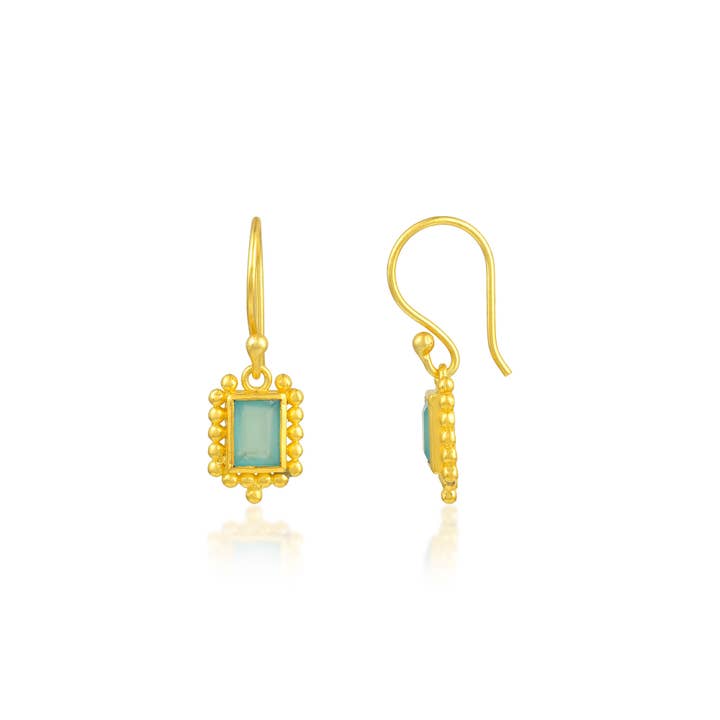 Plata y Minerales - Wholesale Dangle Earrings - Mineral Earrings - 30mm - Gold Plated1
