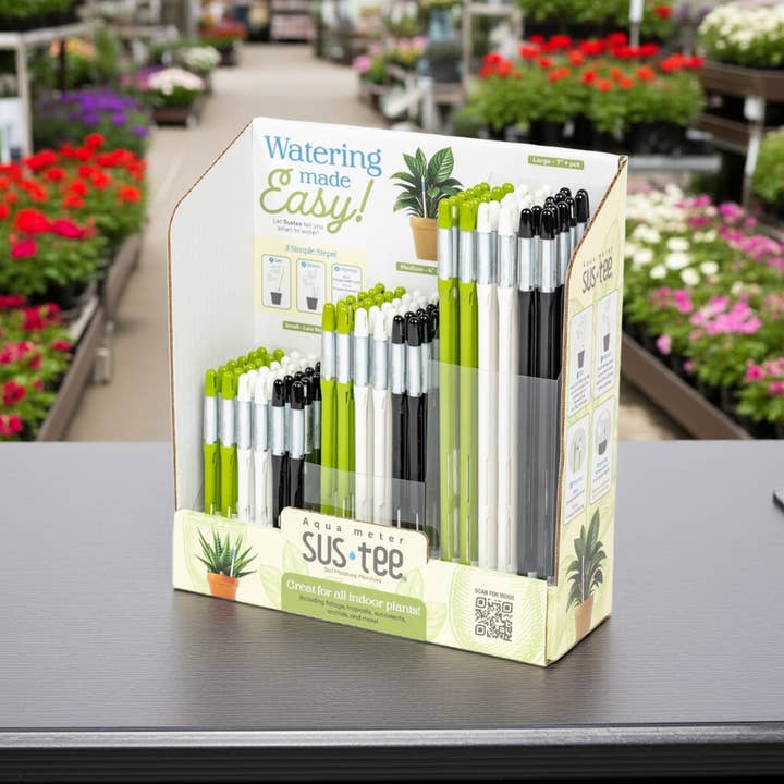 SUStee Aquameter - 108pc - Retail Merchandiser, 36 each Small, Medium, Large (108 total pieces) for wholesale by Retail Garden Products LLC