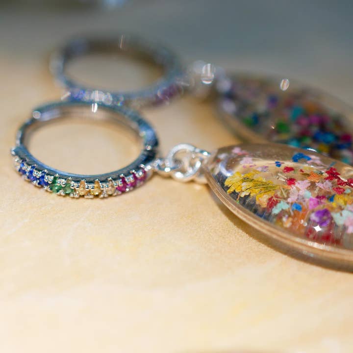 Remedy Designs - Wholesale Huggie Earrings - Rainbow Cubic Zirconia Huggie Hoops9