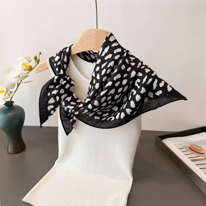 ACCITY - Wholesale Head Scarf - Women's - Vintage Leopard Herringbone Linen Headscarf_CWASC034269