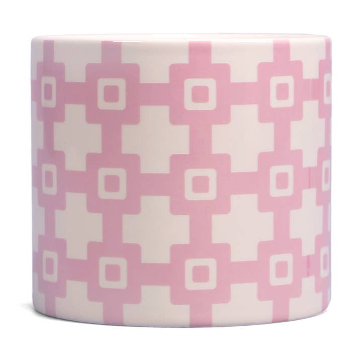 Kruka Keramik (11x11cm) - Kakel (geo pink) för wholesale av Half Moon Bay