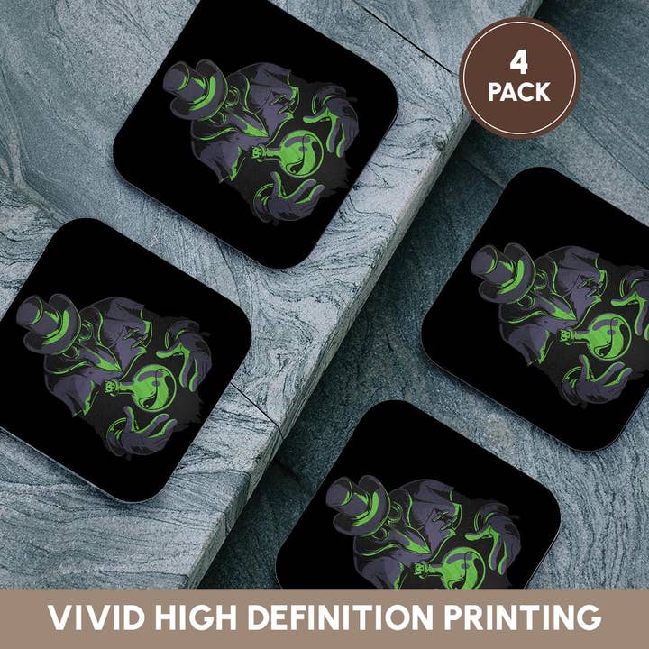 3dRose - Wholesale Coasters - 3dRose, Halloween Fantasy Bird with Costum Death Horror, Coaster12