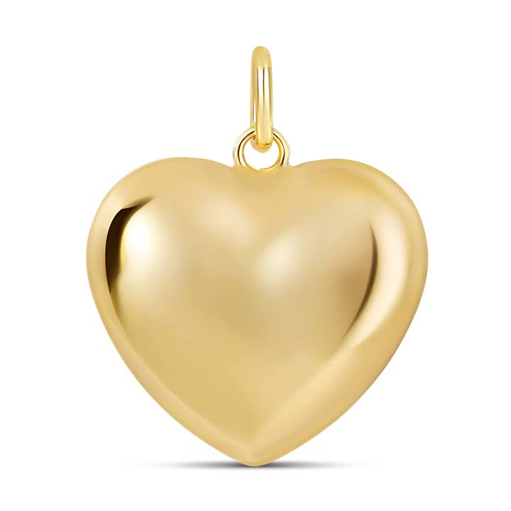 Pingente Coração Jumbo Puff por atacado de JTG Jewelry