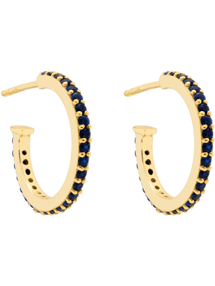 Shine Big Hoop Earrings in Blue for wholesale by Lavani Jewels