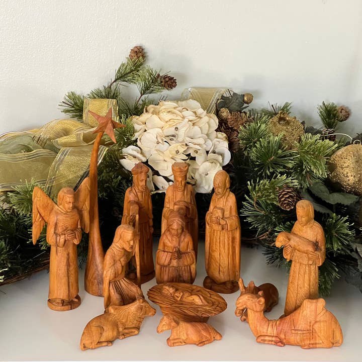 Global Crafts - Wholesale Nativity scene decor - Hand-carved Wood Nativity Set from Kenya1