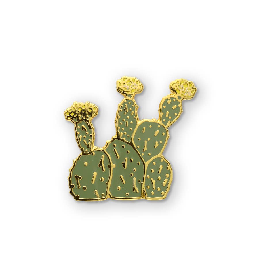 Adventure Booty - Wholesale Lapel Pin/Button - Yellow Prickly Pear Cactus Pin