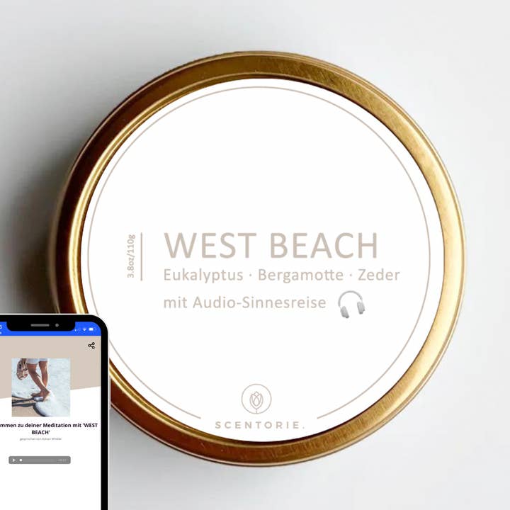 WEST BEACH Rapeseed Wax Scented Candle 110g/20h Wood Wick for wholesale by SCENTORIE.