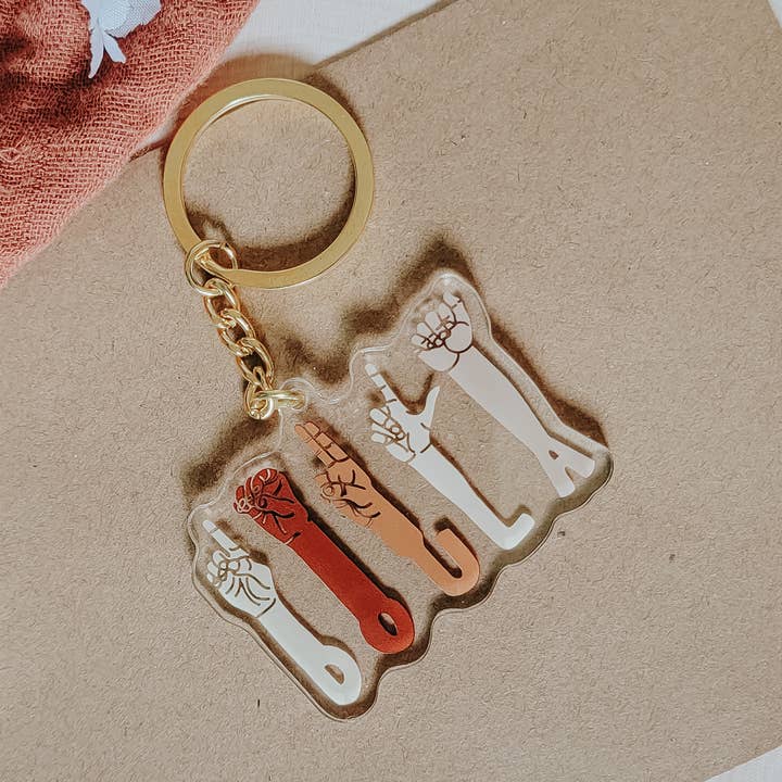 SEWNPRESS - Wholesale Keychain - Women's - ASL Doula Acrylic Keychain0