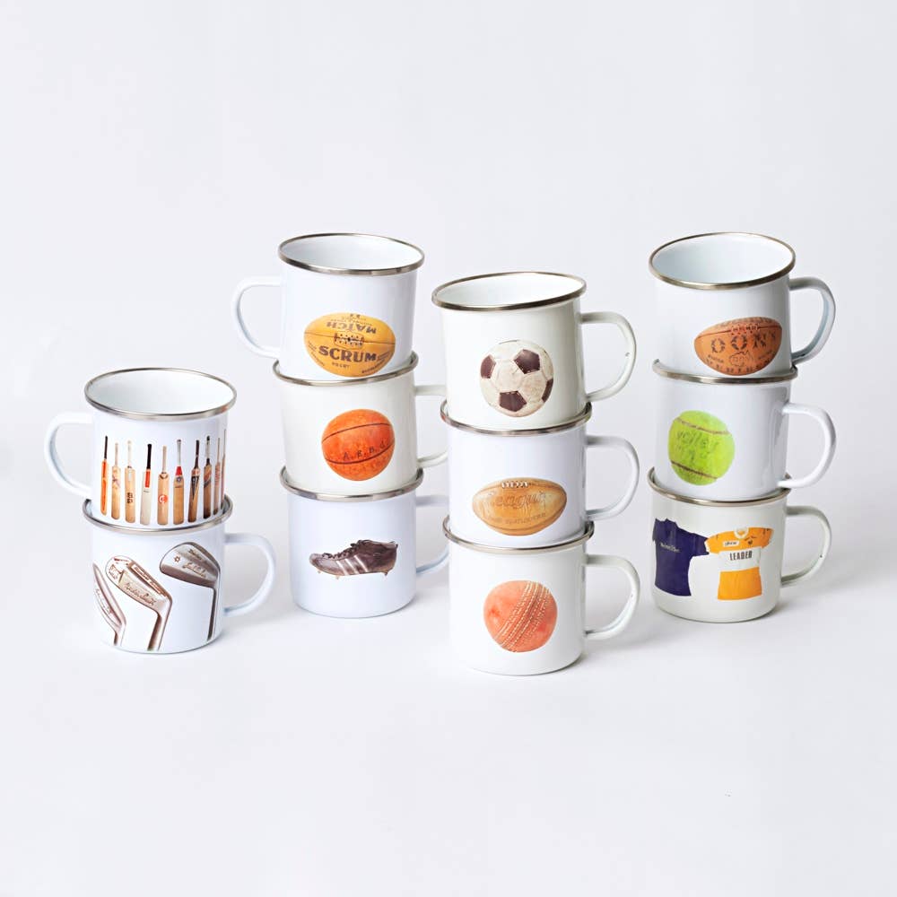 Sporting Nation - Wholesale Coffee mug - Old Ball Cricket Ball Enamel Mug1