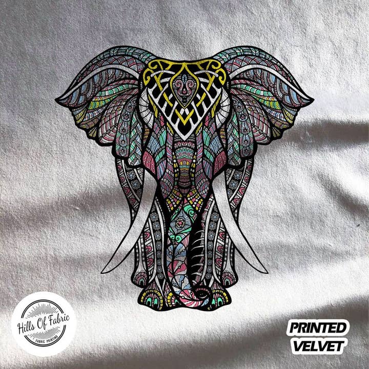 Animals Decorative Elephant Tusks Fabric Panel for wholesale by Hills Of Fabric