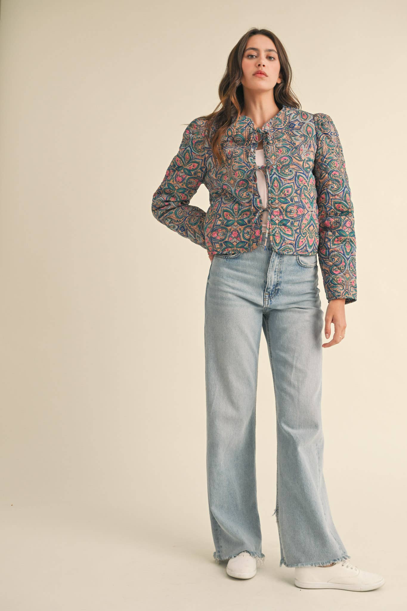 &MERCI - Wholesale Jacket - Women's - EXCLUSIVE PRINT QUILTED PAISLEY PRINT JACKET MJK3634