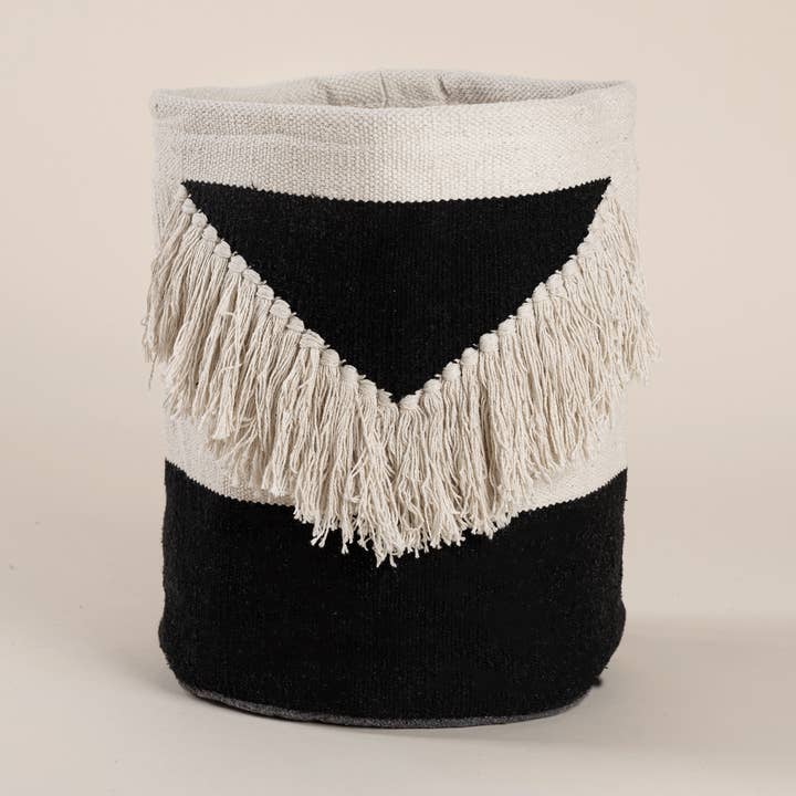 LAHJA, KATOENEN PIT WEEFGETOUW MAND voor wholesale door QNODI