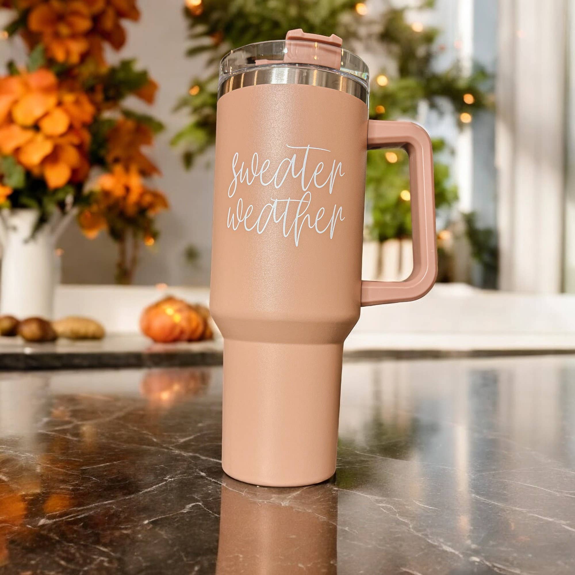 Gia Roma - Wholesale Insulated Mug/Tumbler - Sweater Weather Cream 40 oz Travel Tumbler, Fall Home & Gift11