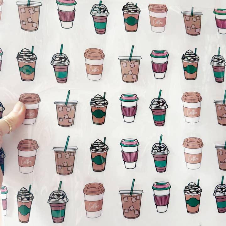 Coffee cups clear vinyl TPU for wholesale by Sew Hungryhippie LLC