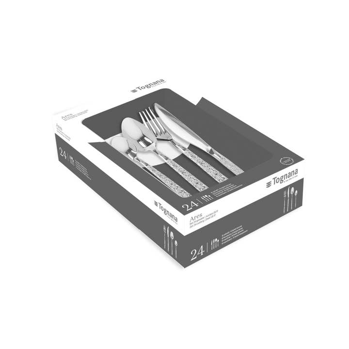 Tognana - Venta al por mayor Juego de cubiertos - Juego de cubiertos Antony Ares de acero de 24 piezas, 3,5 mm1