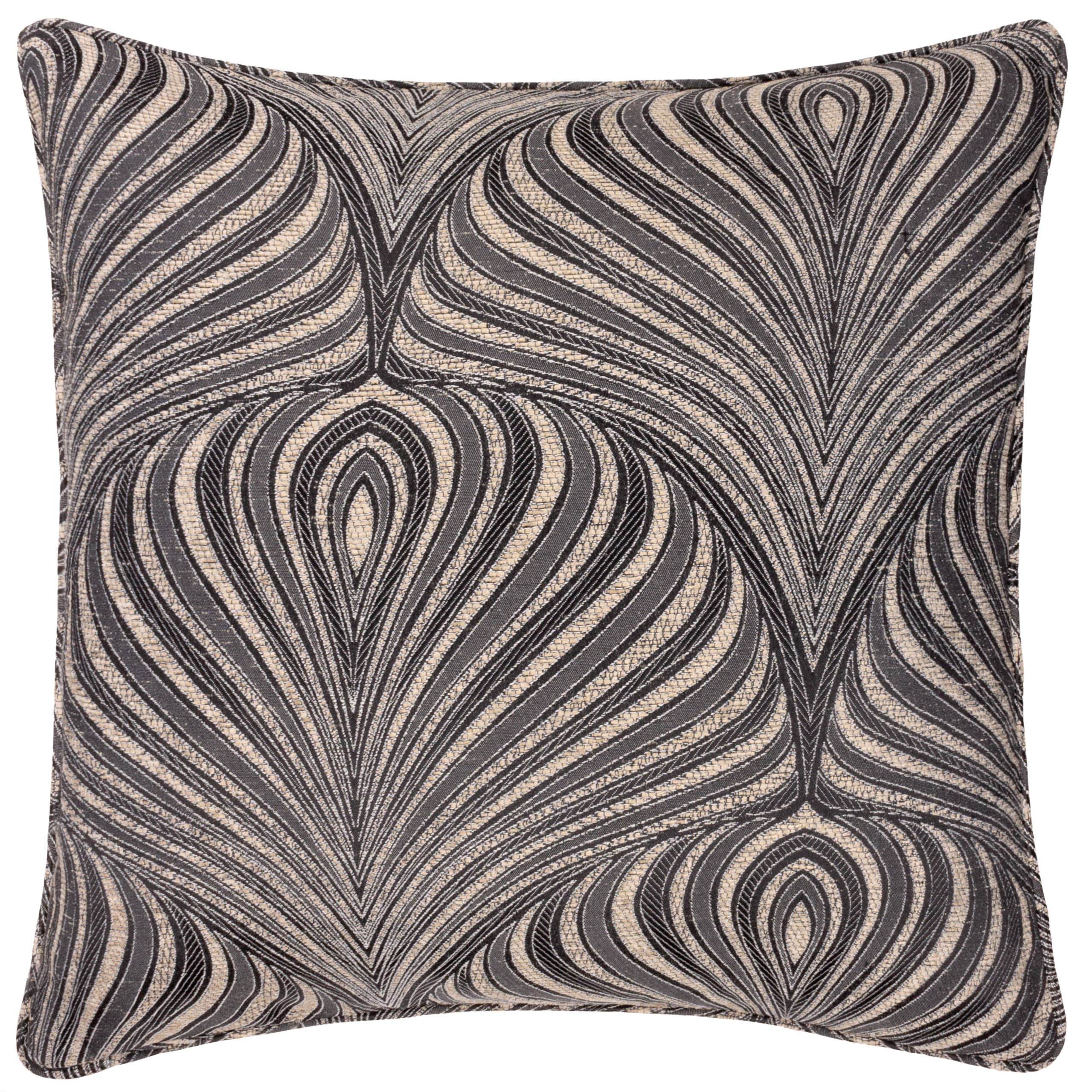 Gatsby Jacquard Piped Cushion Black for wholesale on Faire1