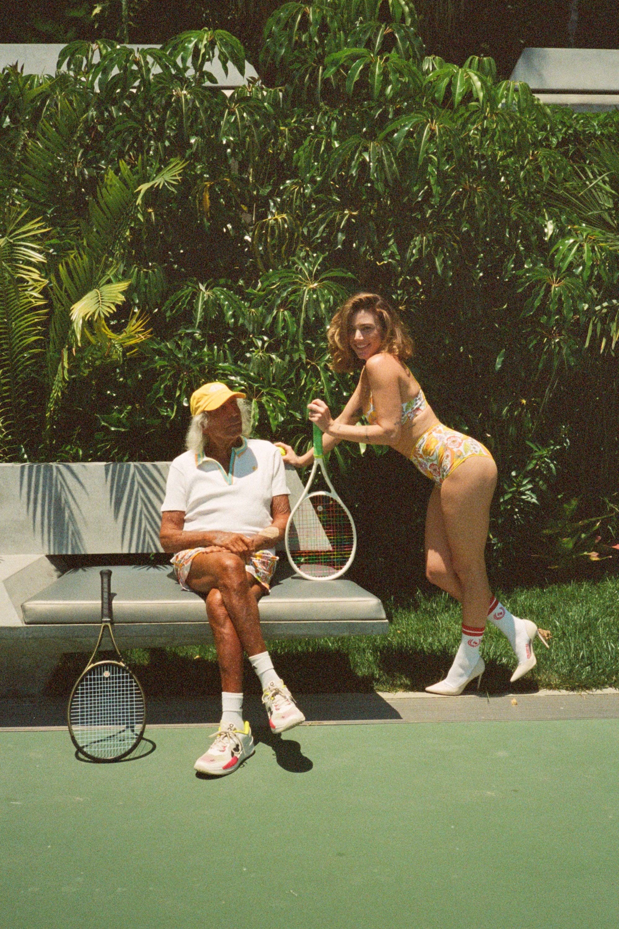 Laurel Canyon Tennis Club - Wholesale Swim Bottoms - Women's - Melty Racquet Floral Printed Tennis Bikini Bottoms4