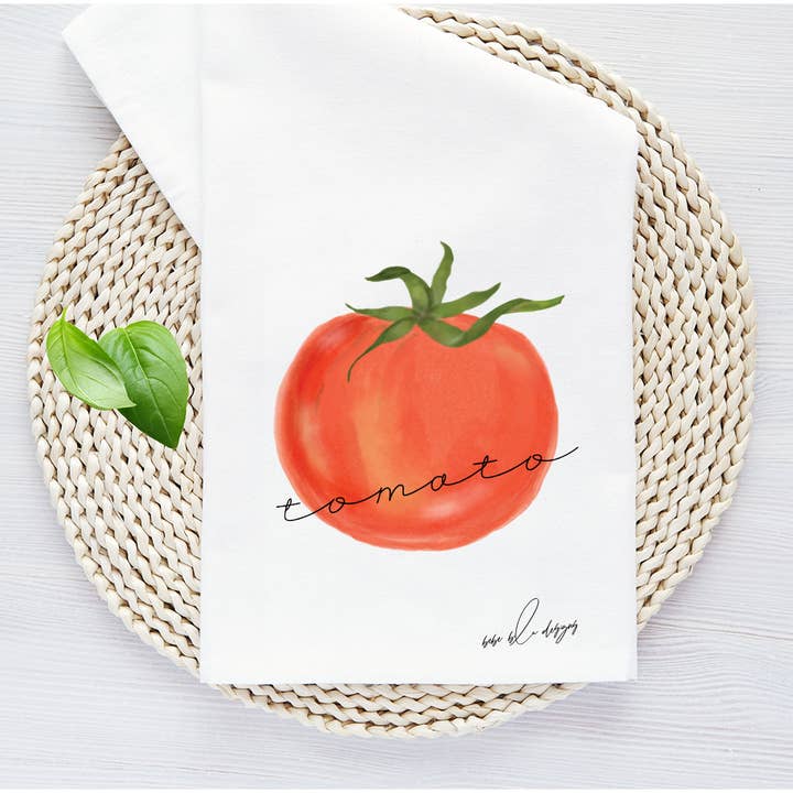 Bebe Blu Designs, LLC - Wholesale Tea Towel - Tomato Tea Towel, Cooks Gift, Gardeners Gift, Kitchen Staple