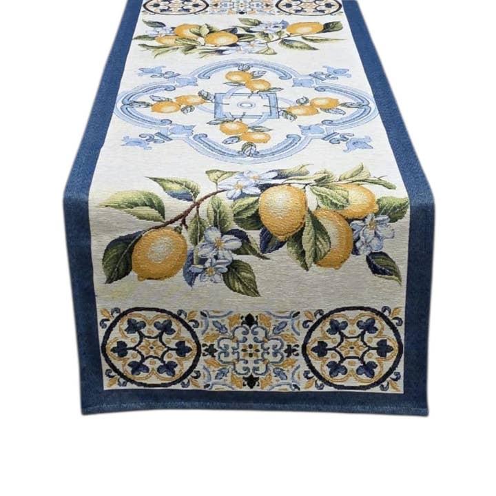 Läufer Zitronen und Majolika in Gobelin für den Großhandel von Lunaria Lab