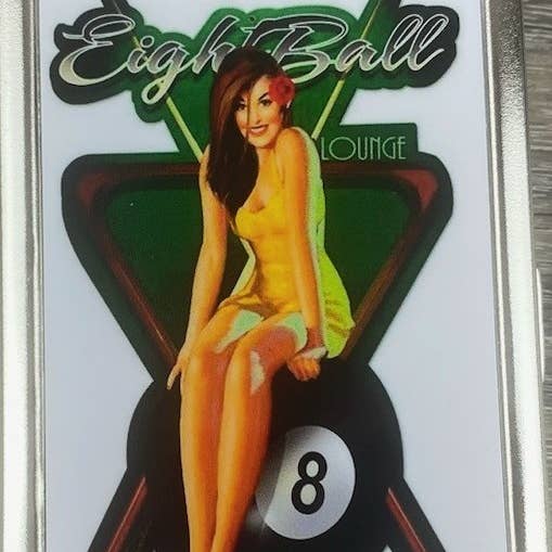 Cigarette Case Pool Player 8 Ball Pinup for Kings & 100's for wholesale by Lighter King