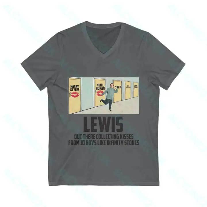 Lewis Capaldi Unisex Jersey Short Sleeve V-Neck Tee for wholesale by Alcyone213k