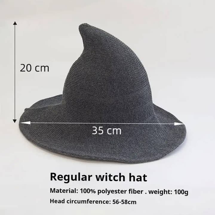 DOUBLJU - Wholesale Cloche Hat - Women's - Foldable Knit Witch Hat for Halloween with Pointed Top17