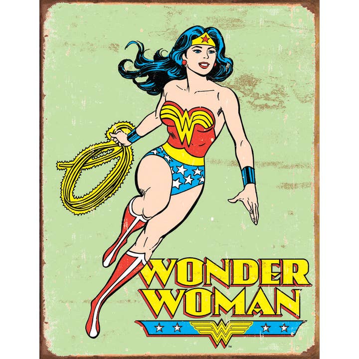 Wonder Woman Retro Tin Sign for wholesale by Desperate Enterprises