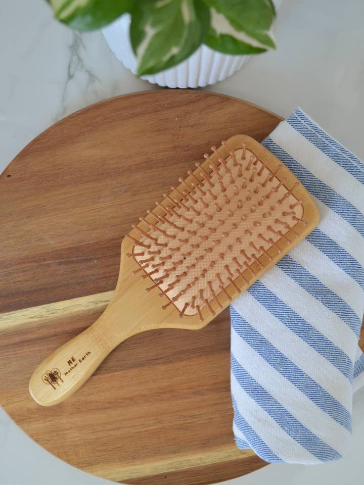 Bamboo Paddle Hairbrush | Sustainable Beauty for wholesale by Me Mother Earth