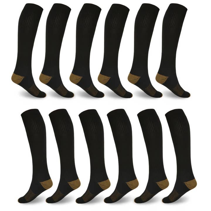 Cloud Cushion Slides - Wholesale Socks - Unisex - Compression Socks for Men & Women (6 Pack)
